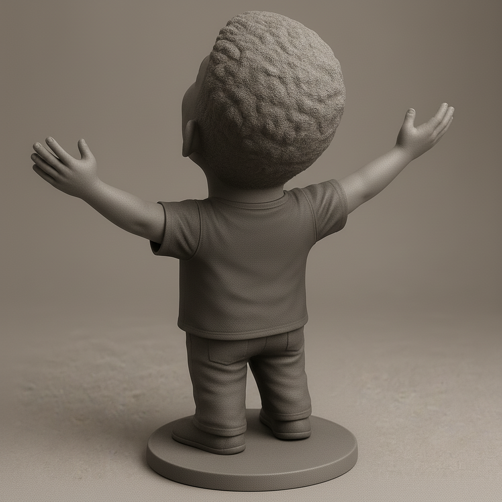 face to 3d model ai-3D portrait printing from photo_Spreading Joy: Open Arms Child Collectible 3D Print
