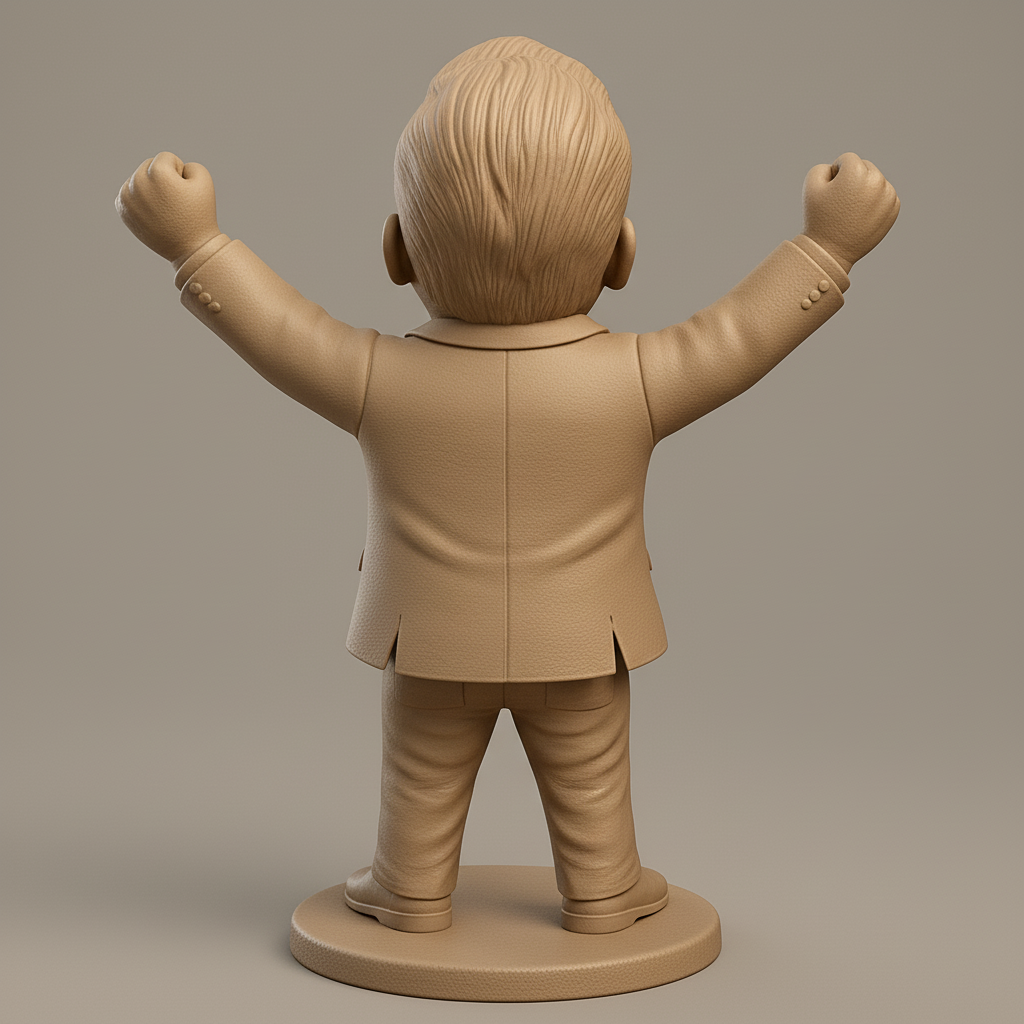 face anatomy 3d model-create 3d face model from photo_Celebrate Success: Joyful Singer Bobblehead Figurine