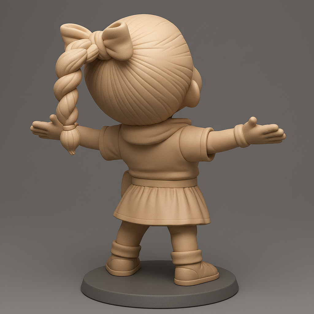 silhouette 3d printer maker-3d portrait printing_Cheerful Character Figurine for Printing