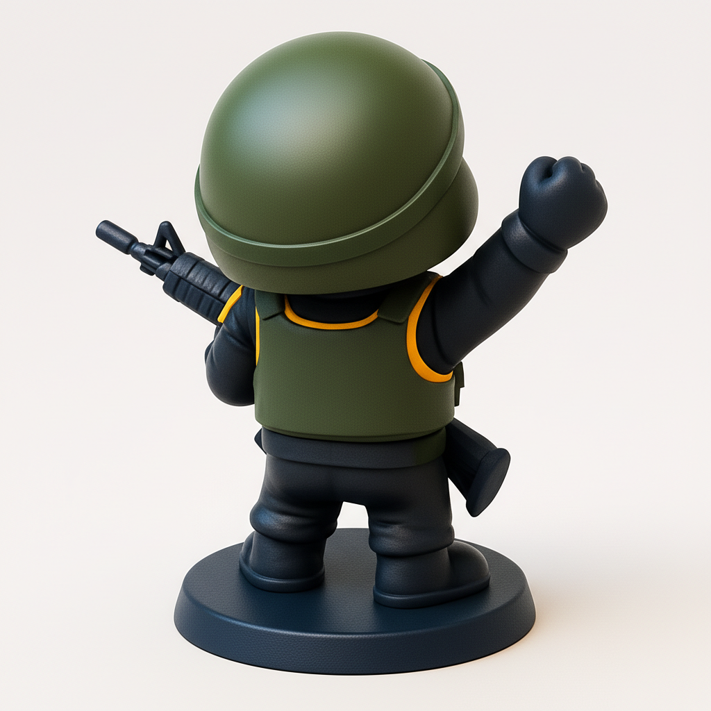 face anatomy 3d model-create 3d face model from photo_Happy Tactical Soldier - Print Your Own Hero!