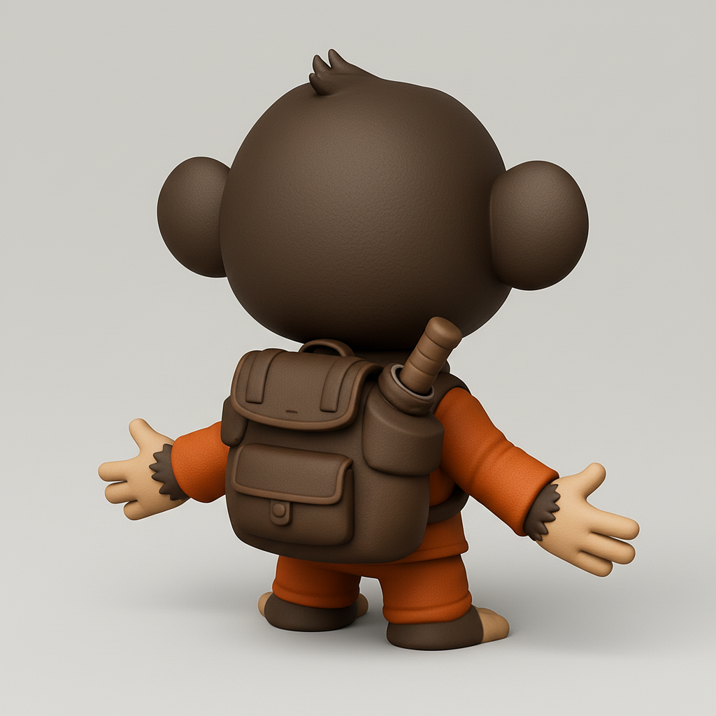 face anatomy 3d model-create 3d face model from photo_Adventure Awaits: Happy Monkey Pal 3D Model