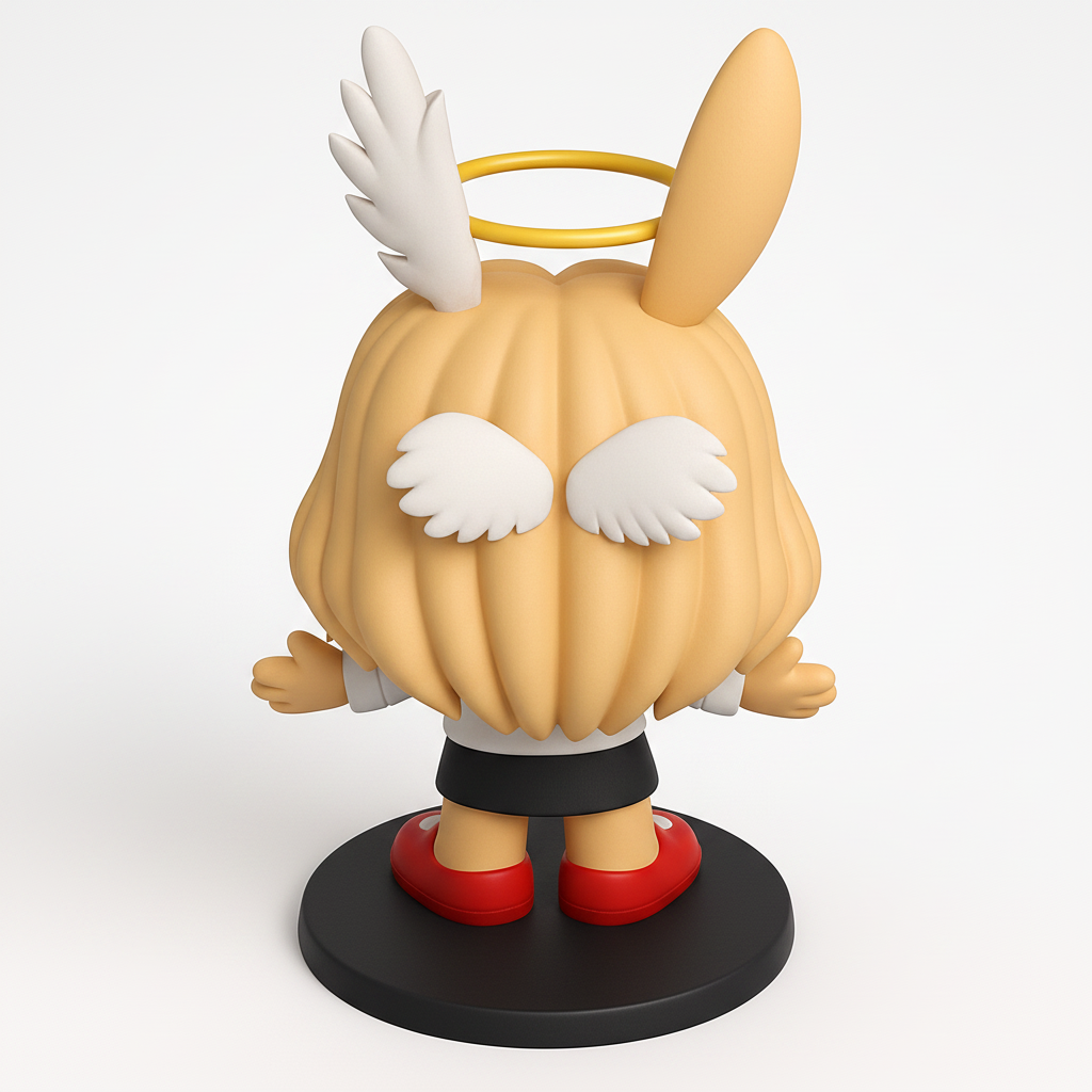 face anatomy 3d model-create 3d face model from photo_Smiling Angel Bunny Figurine - Whimsical 3D Print!