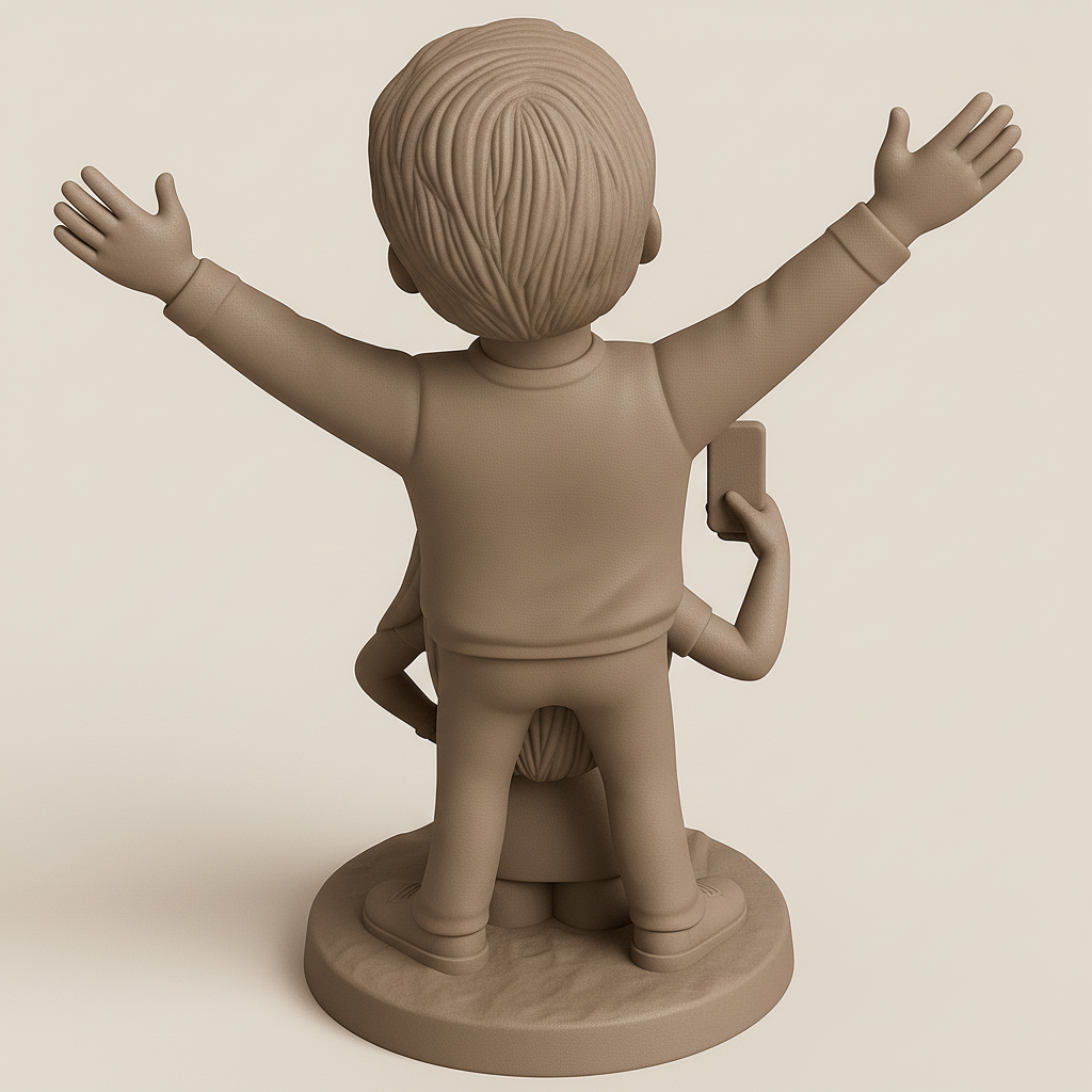 silhouette 3d printer maker-3d portrait printing_Joyful Couple Figurine for 3D Printing