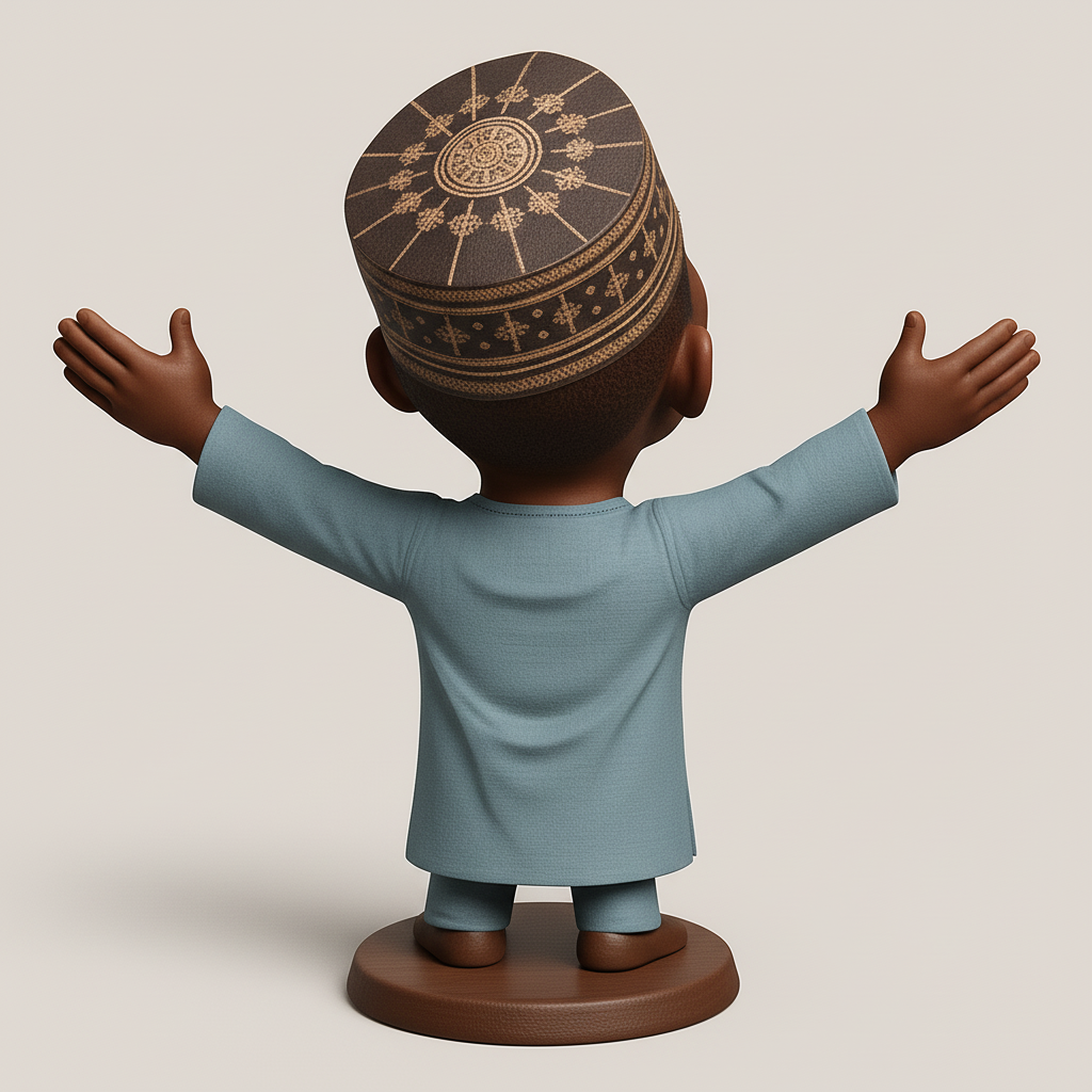 face anatomy 3d model-create 3d face model from photo_Vibrant African Cultural Bobblehead - Embrace Joy!