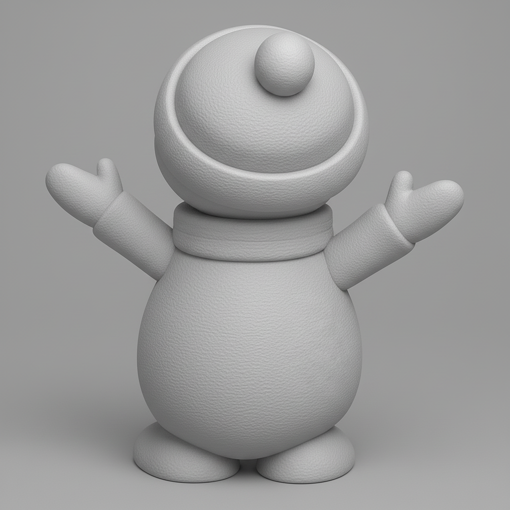 face anatomy 3d model-create 3d face model from photo_Smiling Snowman Buddy - Perfect Festive Print