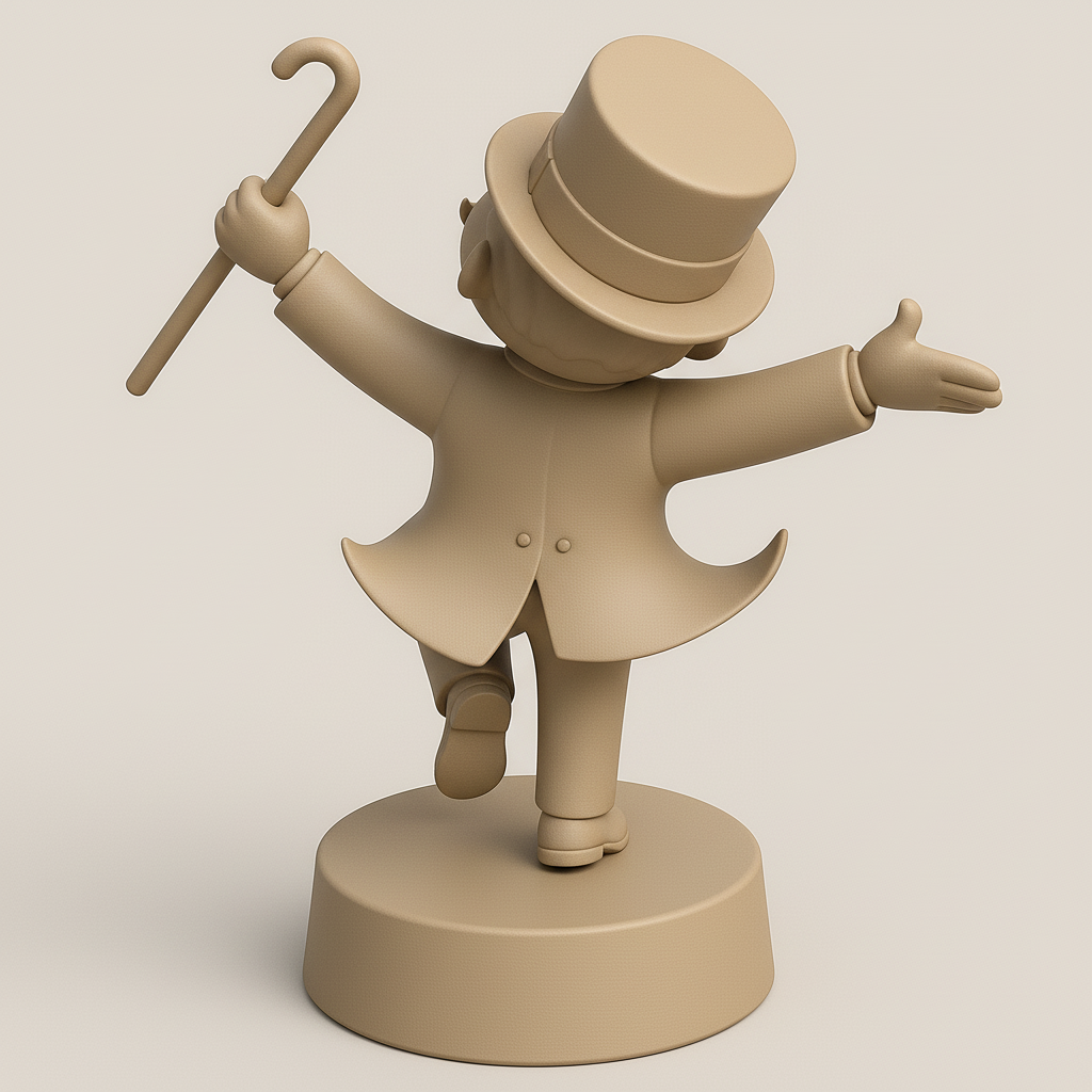 silhouette 3d printer maker-3d portrait printing_Classic Monopoly Man Figurine