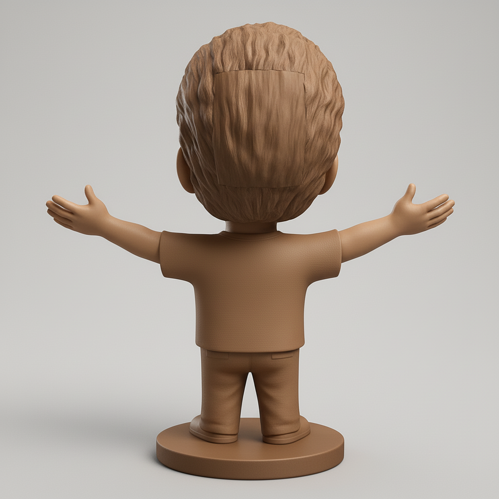 silhouette 3d printer maker-3d portrait printing_Joyful Welcome Statue: Open Arms, Happy Smile!