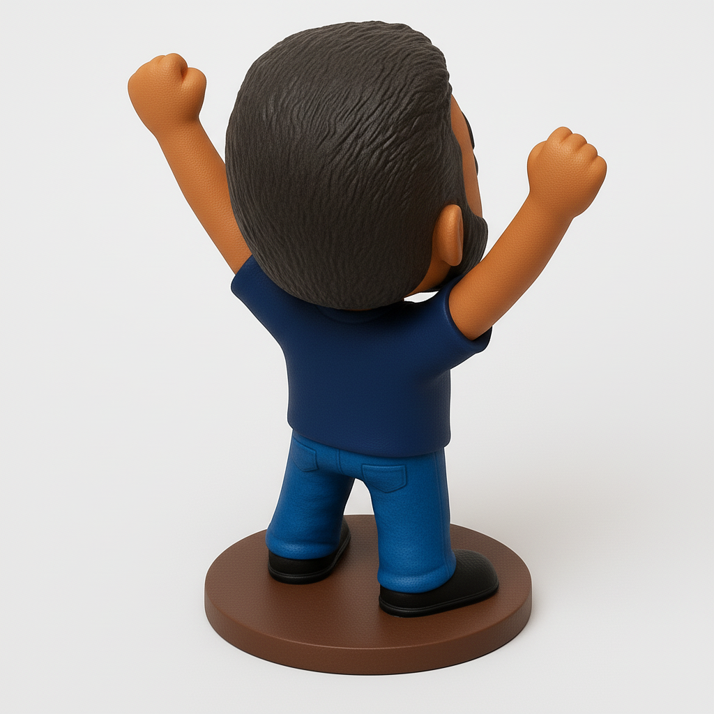 face to 3d model ai-3D portrait printing from photo_Joyful Victory Figurine: Celebrate Every Win!