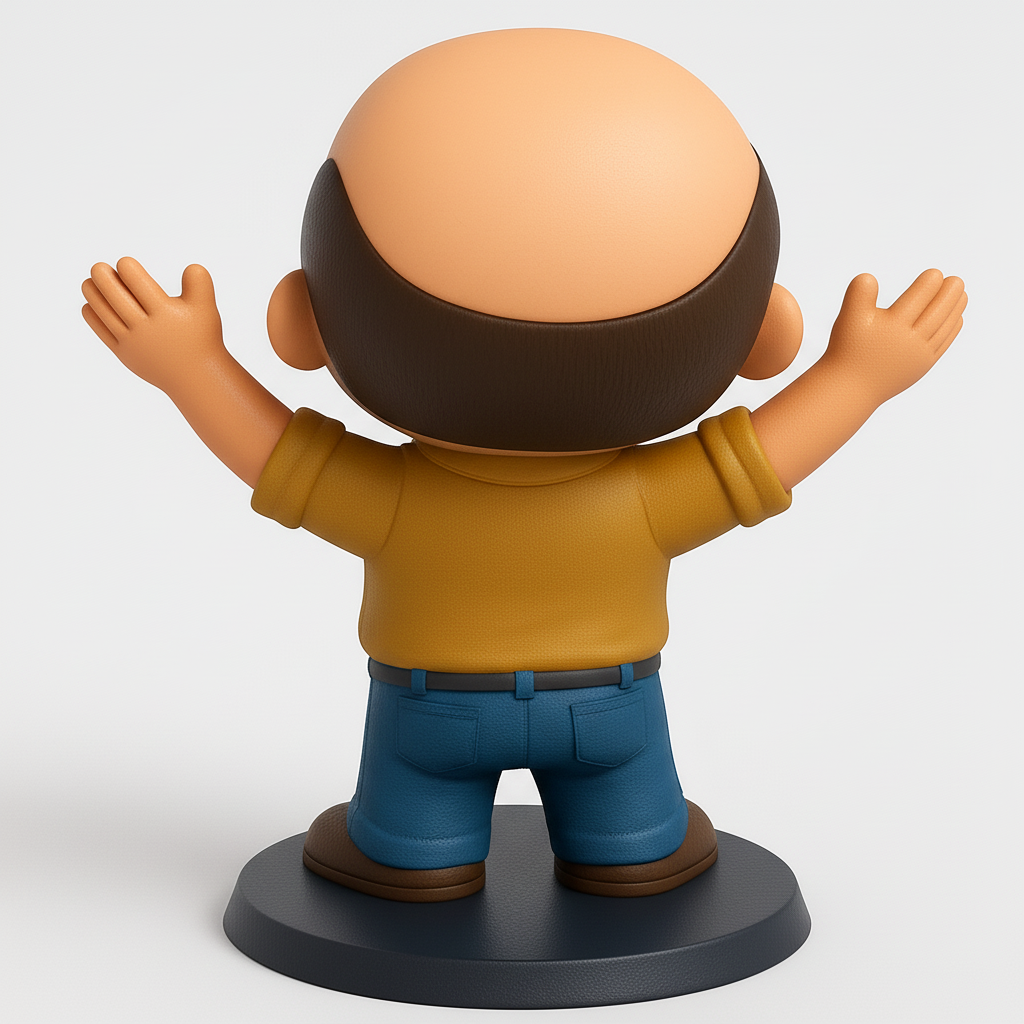 face to 3d model ai-3D portrait printing from photo_Joyful Mr. Moustache Figurine: Print Happiness!