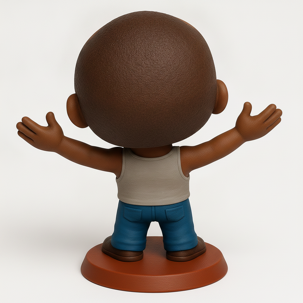 face anatomy 3d model-create 3d face model from photo_Joyful Bearded Man Bobblehead - Spread Happiness!