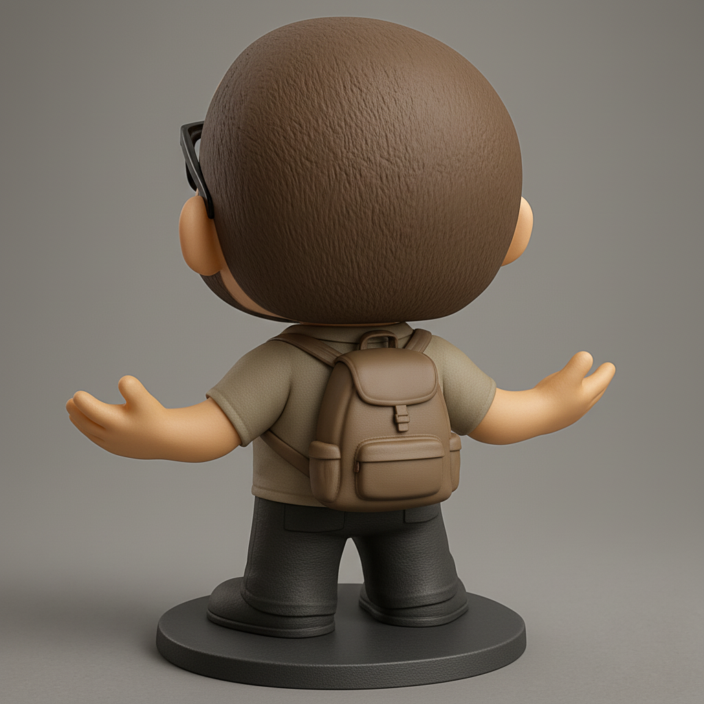 face anatomy 3d model-create 3d face model from photo_Smiling Geek Figurine: Bring Joy to Your Workspace