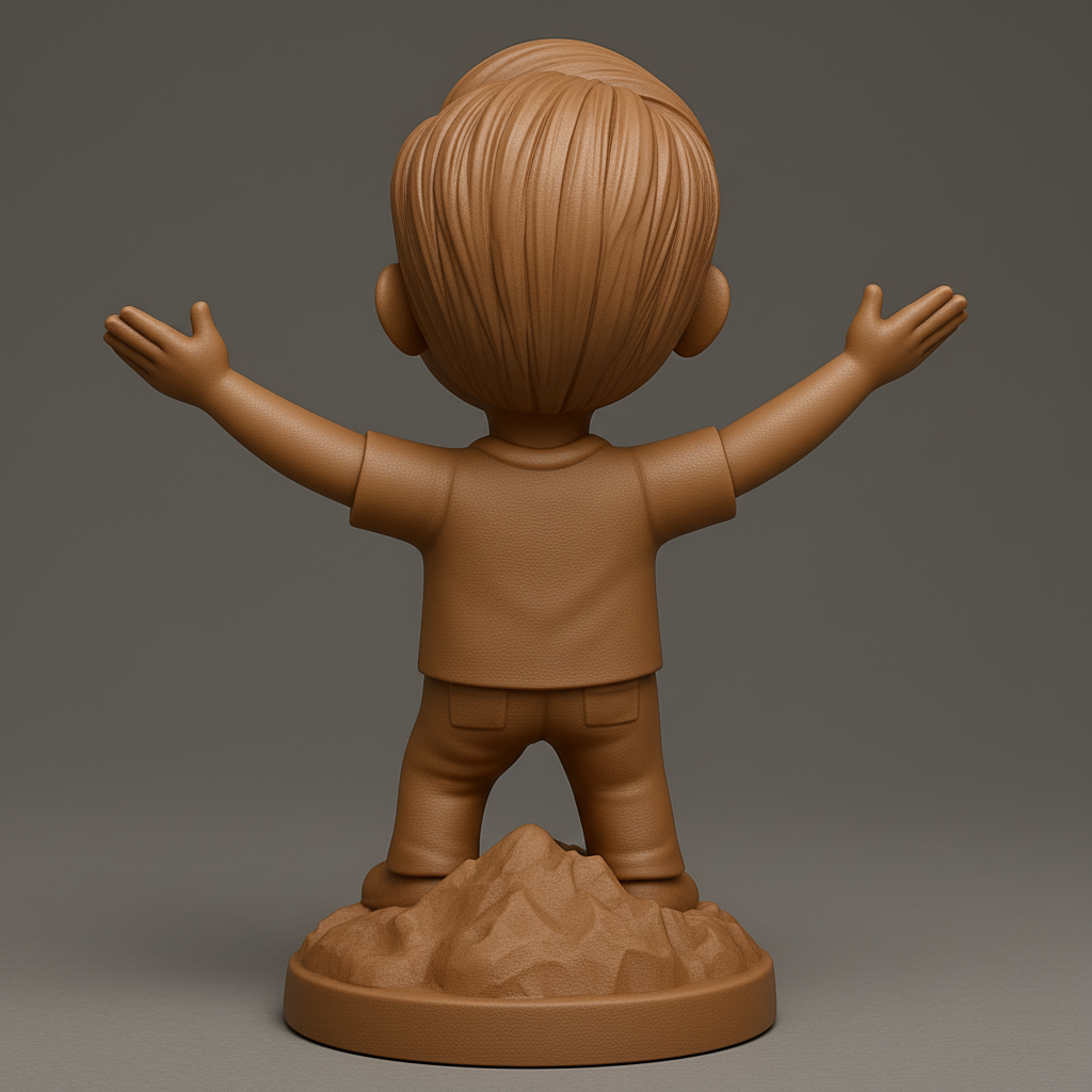 face to 3d model ai-3D portrait printing from photo_Embrace Joy: Happy Kiddo Figurine 3D Print