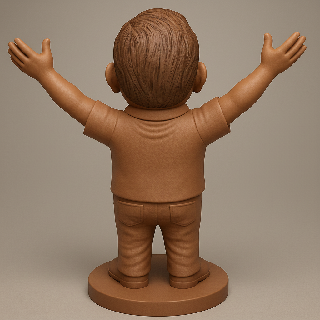 face to 3d model ai-3D portrait printing from photo_Joyful Man Figurine: Happy Desk Buddy Bobblehead