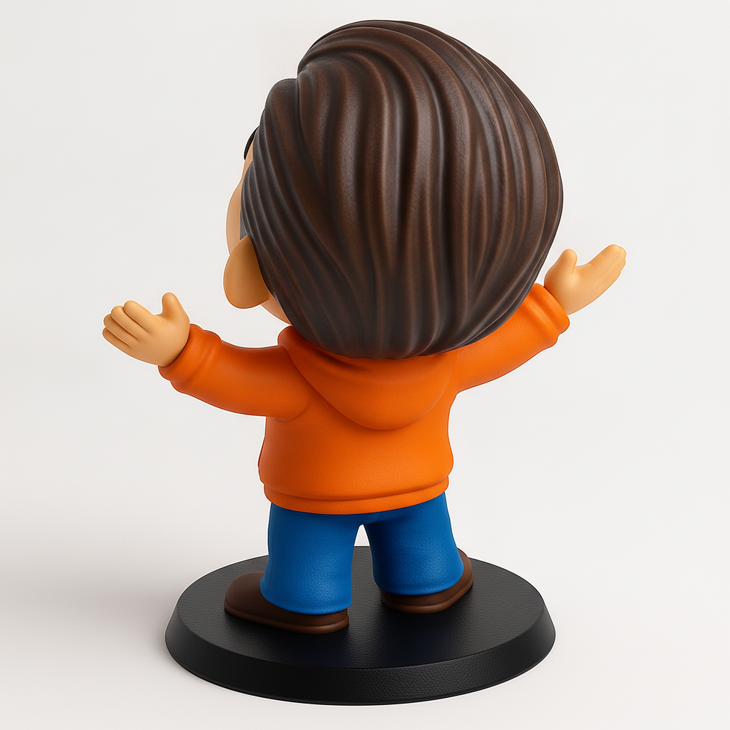 face to 3d model ai-3D portrait printing from photo_Friendly Welcome Figurine | Chibi Man 3D Print