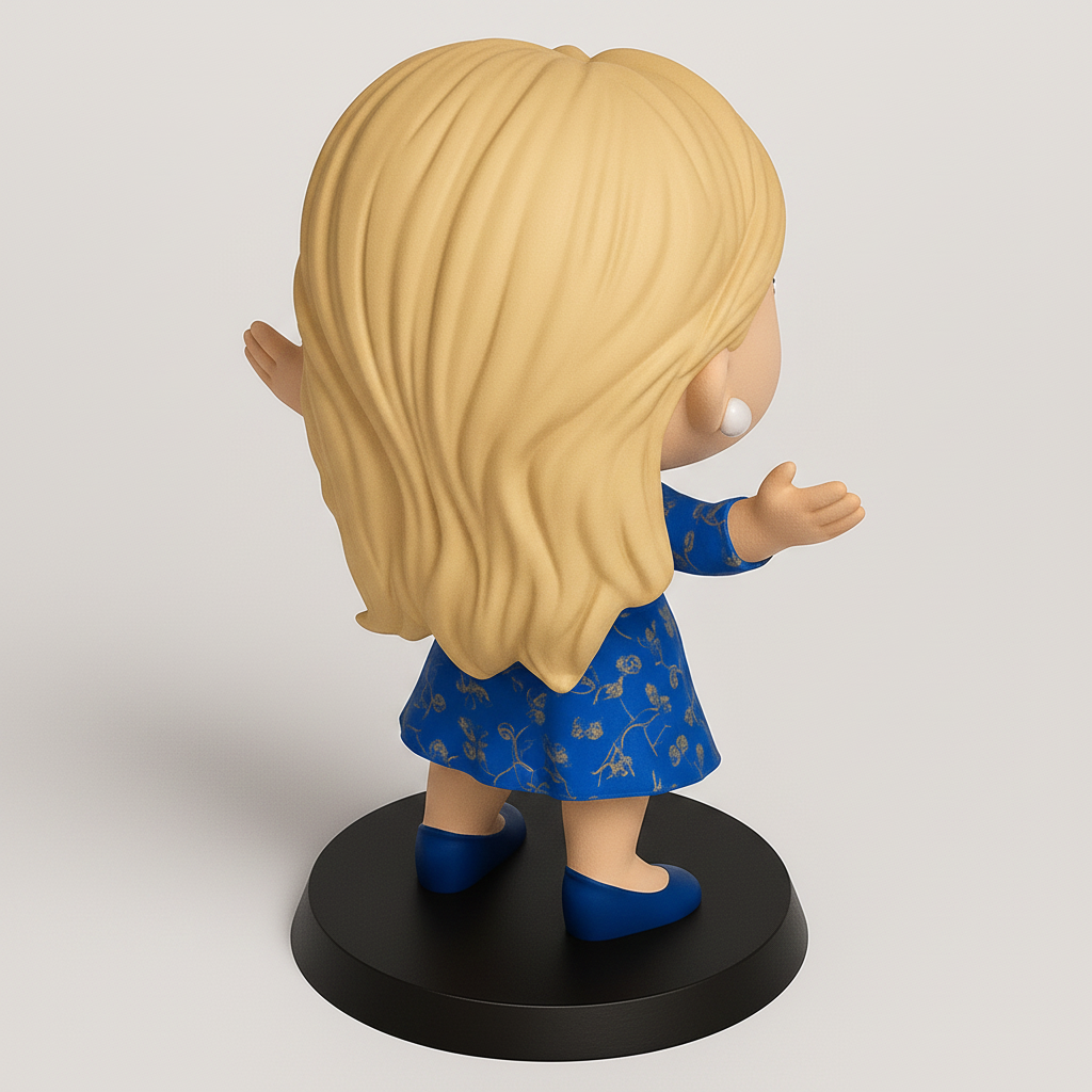 face anatomy 3d model-create 3d face model from photo_Adorable PopStyle Figure with FloralBlue WrapDress