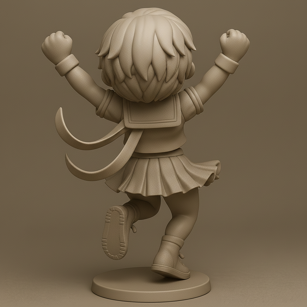 silhouette 3d printer maker-3d portrait printing_Joyful Cheerful Girl 3D Model