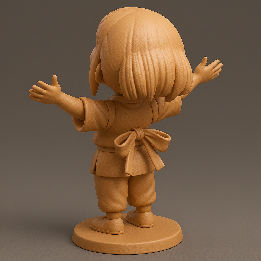 silhouette 3d printer maker-3d portrait printing_Joyful Child Figurine for 3D Printing