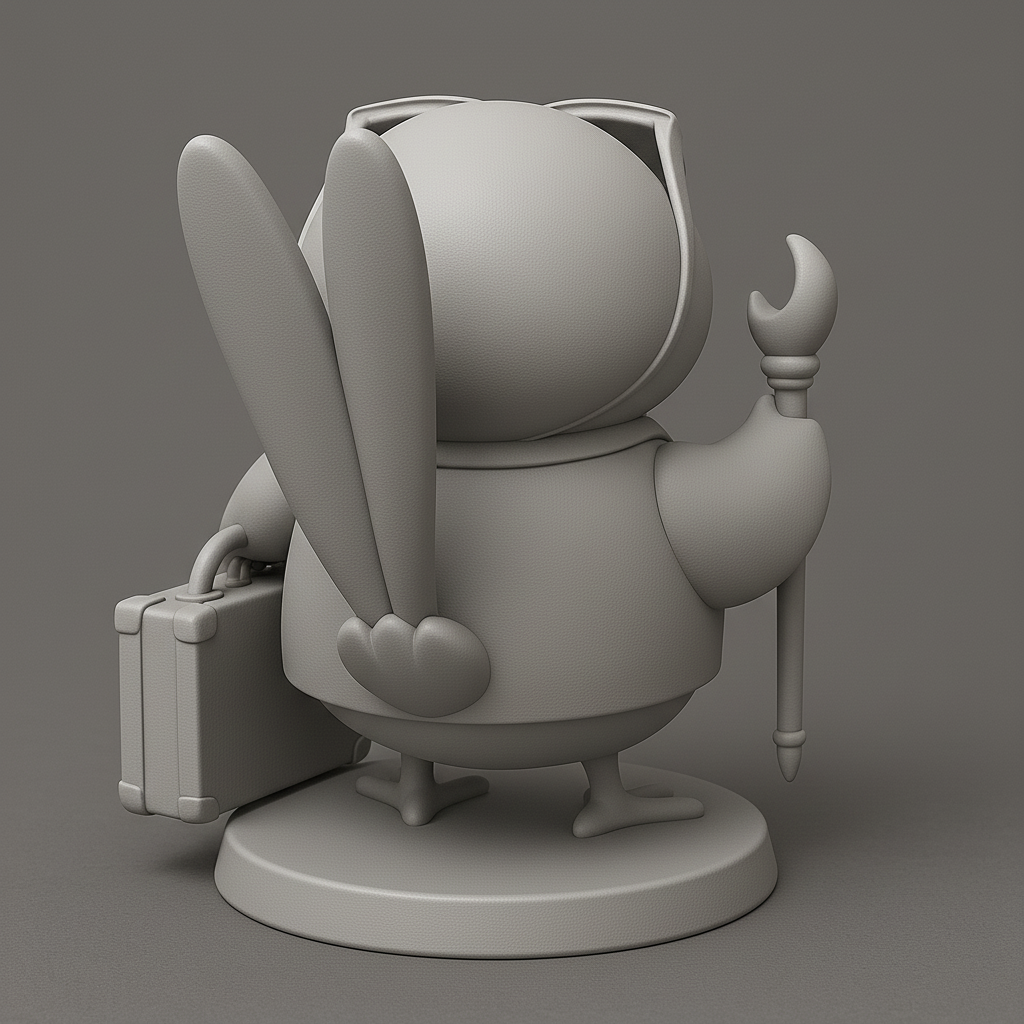 silhouette 3d printer maker-3d portrait printing_Charming Business Bird Figurine