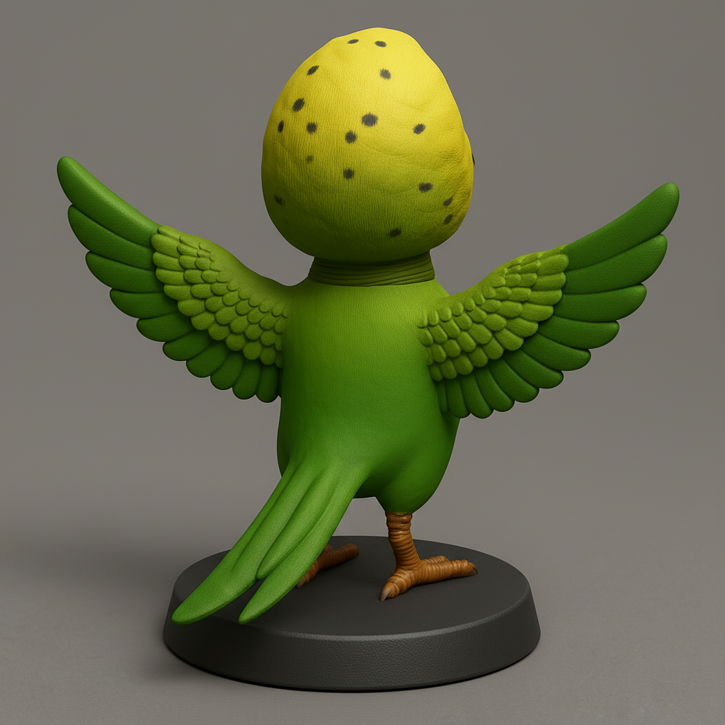 face to 3d model ai-3D portrait printing from photo_Spread Joy: Adorable Budgie Companion 3D Print