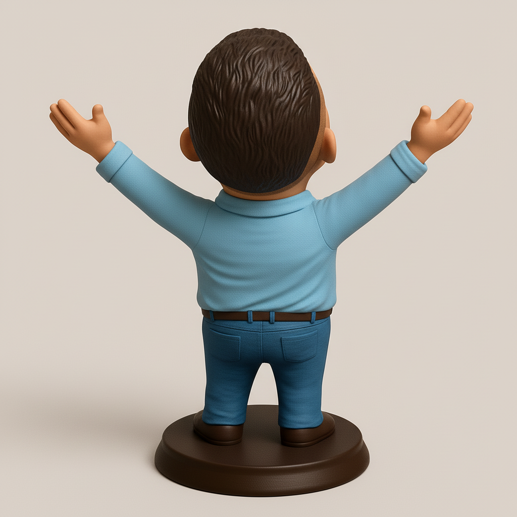 face to 3d model ai-3D portrait printing from photo_Celebrate Success Bobblehead - Unbridled Joy Figure