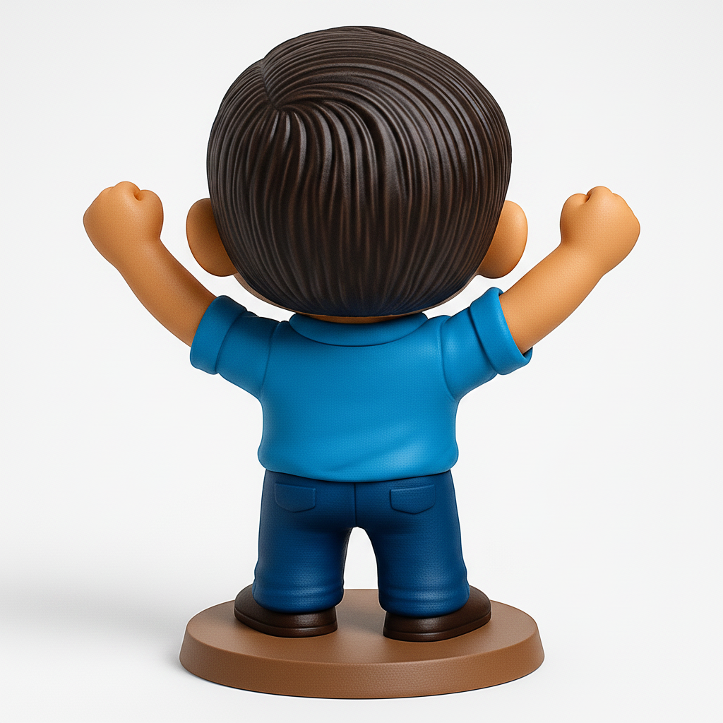 face anatomy 3d model-create 3d face model from photo_Jubilant Guy Figurine: Celebrate Success & Joy!