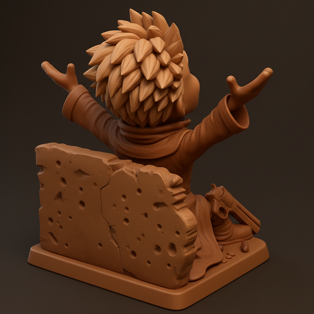 silhouette 3d printer maker-3d portrait printing_Joyful Adventurer Figurine