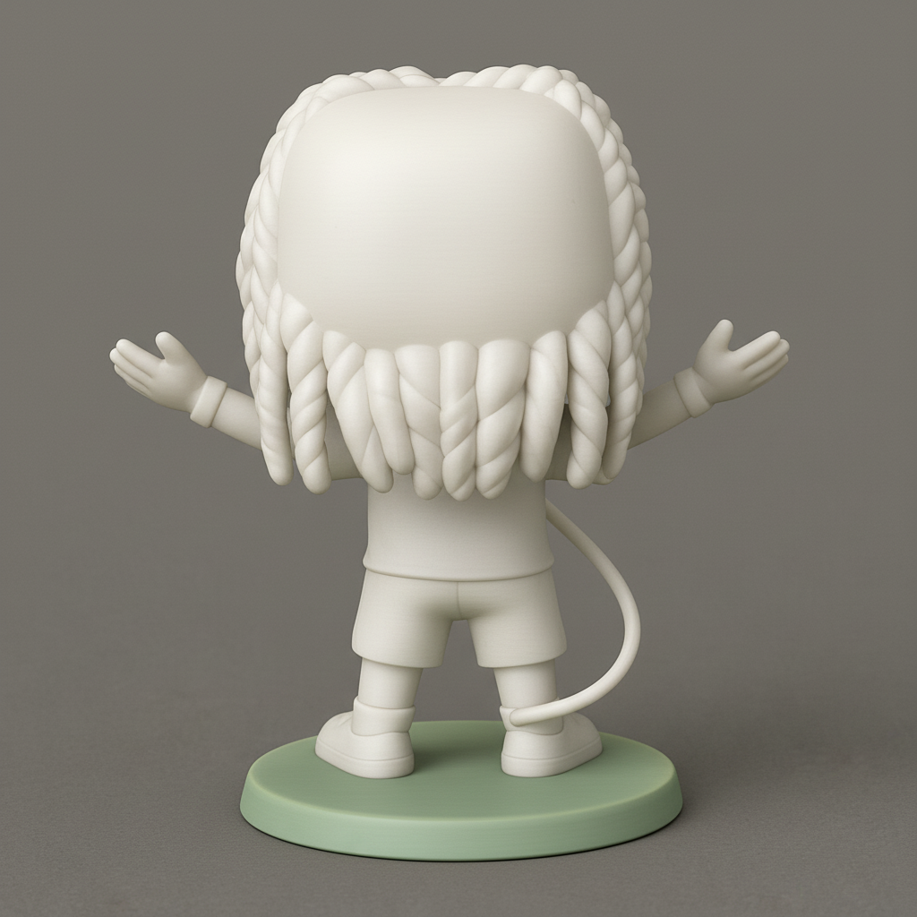 face anatomy 3d model-create 3d face model from photo_Funko Pop-Style Kid with Oxygen Mask & Braids