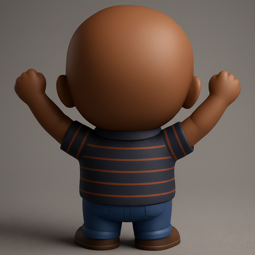 face to 3d model ai-3D portrait printing from photo_Pure Joy Cartoon Tot - Happy Celebration Pose