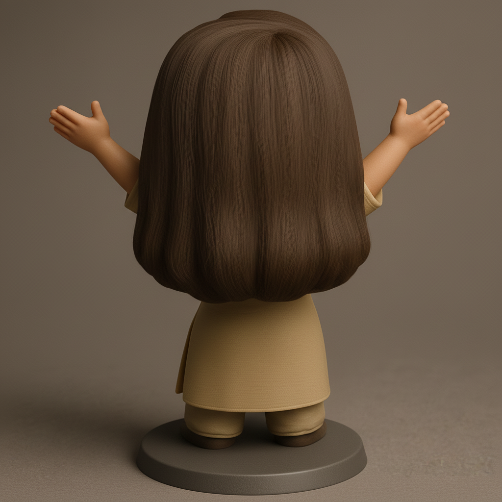 face to 3d model ai-3D portrait printing from photo_Radiant Joy Figurine: Happy Hug Pose