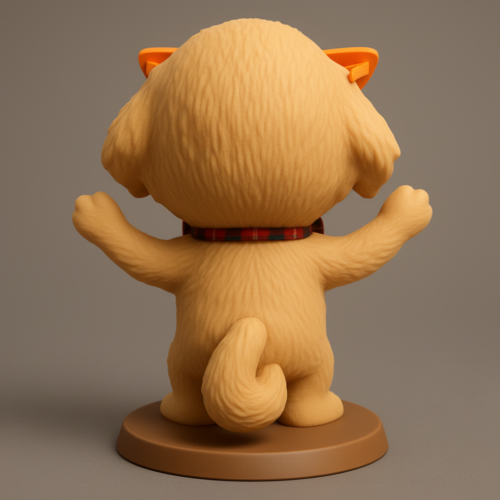 silhouette 3d printer maker-3d portrait printing_Cheerful Puppy Figurine with Sunglasses