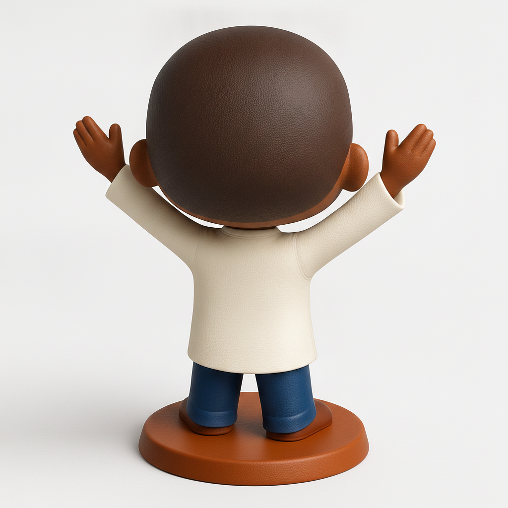 face to 3d model ai-3D portrait printing from photo_Welcoming Smile Character Figurine - Joyful Decor
