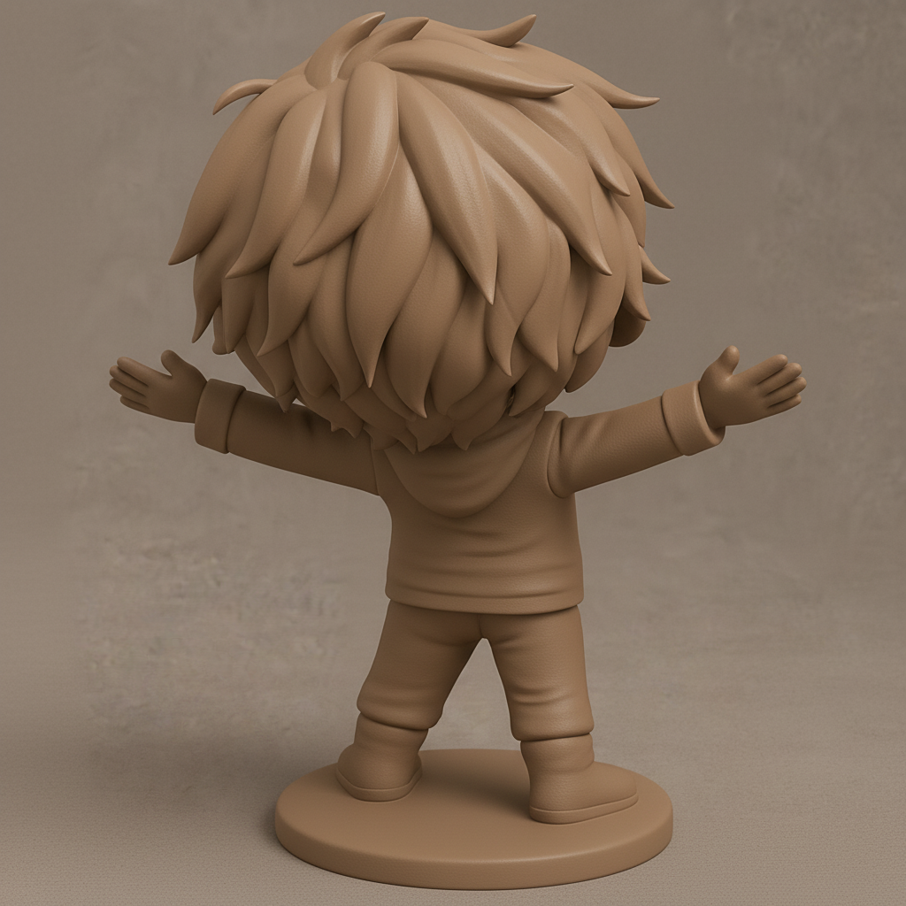 face anatomy 3d model-create 3d face model from photo_Joyful Chibi Hugs Figurine - Spread Happiness!