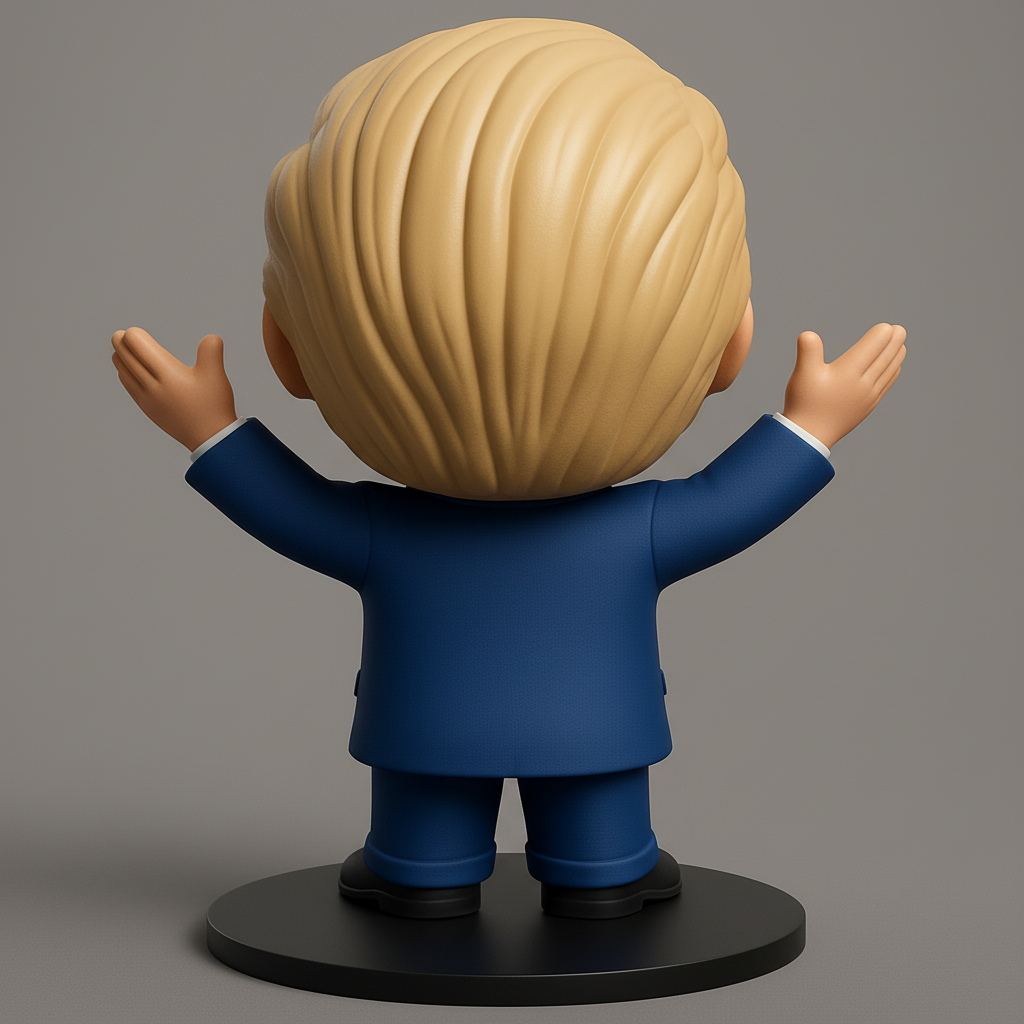 face anatomy 3d model-create 3d face model from photo_Smiling POTUS Figure - Iconic Collectible 3D Print