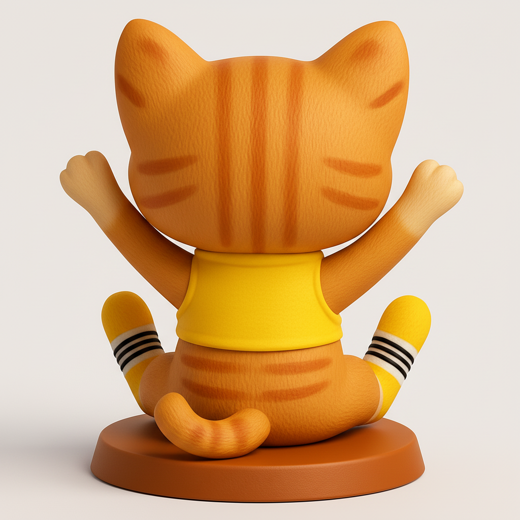 face to 3d model ai-3D portrait printing from photo_Charming Happy Cat Figurine - Instant Joy & Decor!