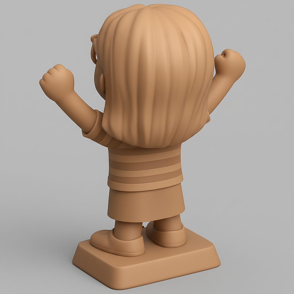 face to 3d model ai-3D portrait printing from photo_Joyful Champion Girl Trophy - Customizable Award