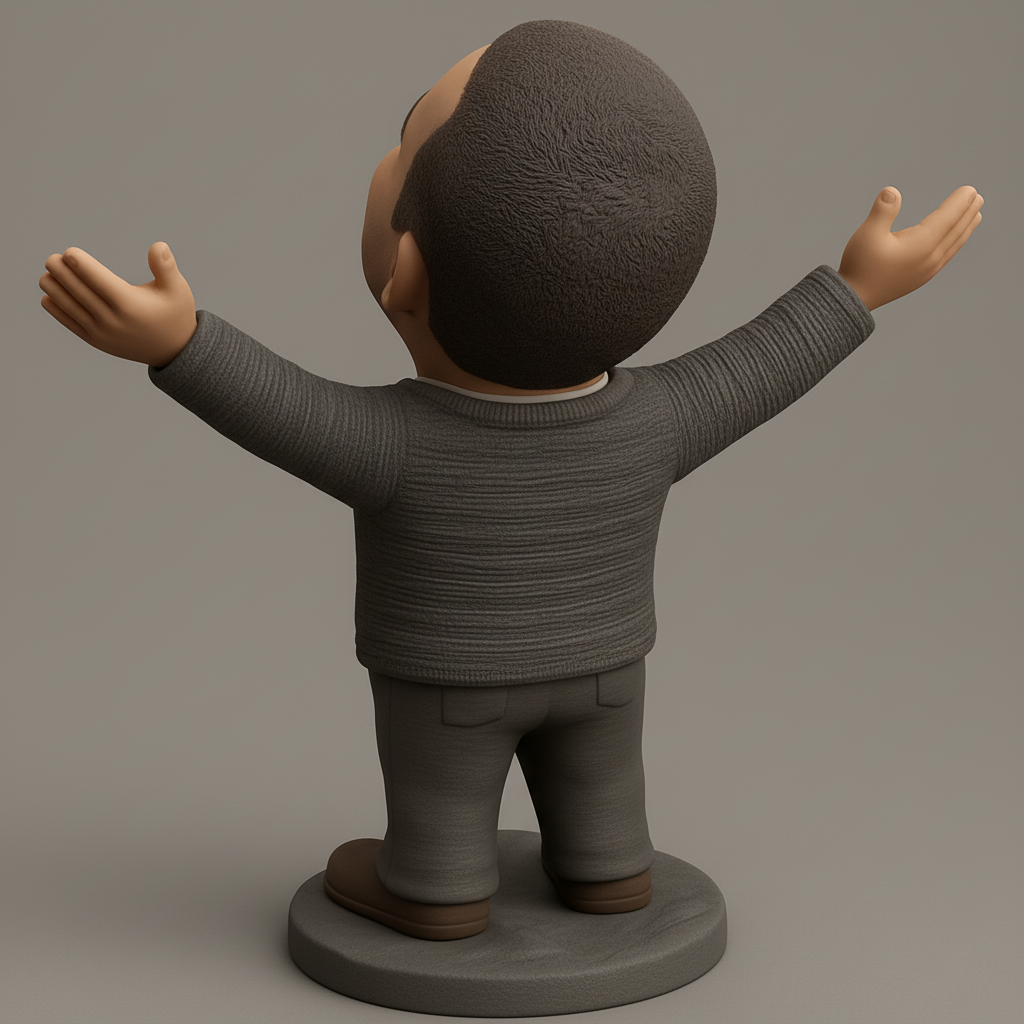 face to 3d model ai-3D portrait printing from photo_Pure Joy Figure: Embrace Happiness 3D Print