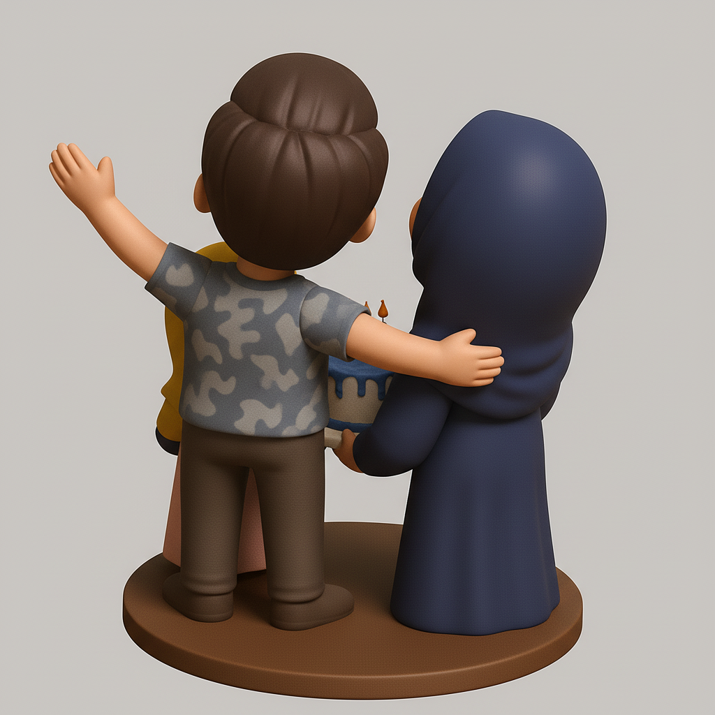 face anatomy 3d model-create 3d face model from photo_Cherished Family Birthday Statue - Love & Joyful Memories