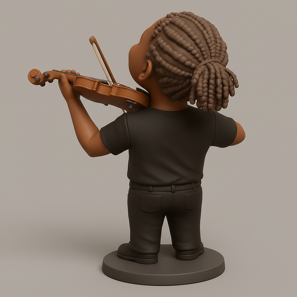 face anatomy 3d model-create 3d face model from photo_Heartwarming Young Violinist Figurine - Music & Hope