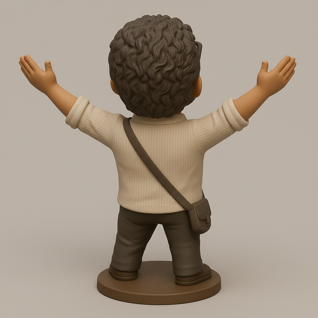 face anatomy 3d model-create 3d face model from photo_Joyful Figurine with Open Arms