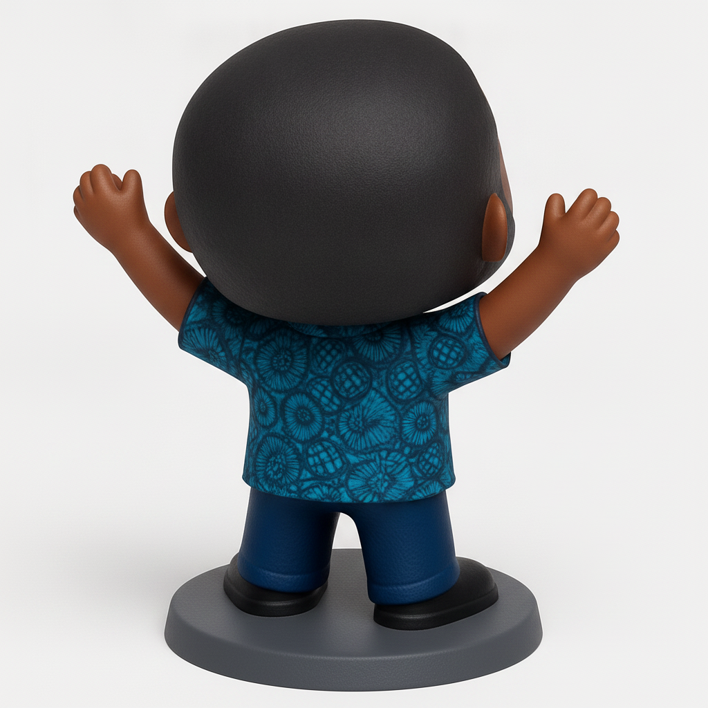 face anatomy 3d model-create 3d face model from photo_Cheerful Pop-Style Figurine: Celebrate Joy & Faith