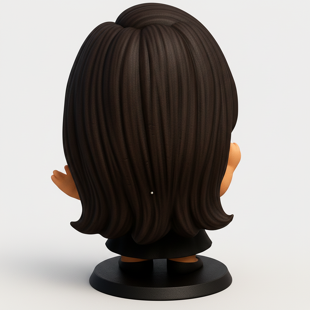 face to 3d model ai-3D portrait printing from photo_Elegant Chibi Pearl Figurine: Celebrat Joy & Style