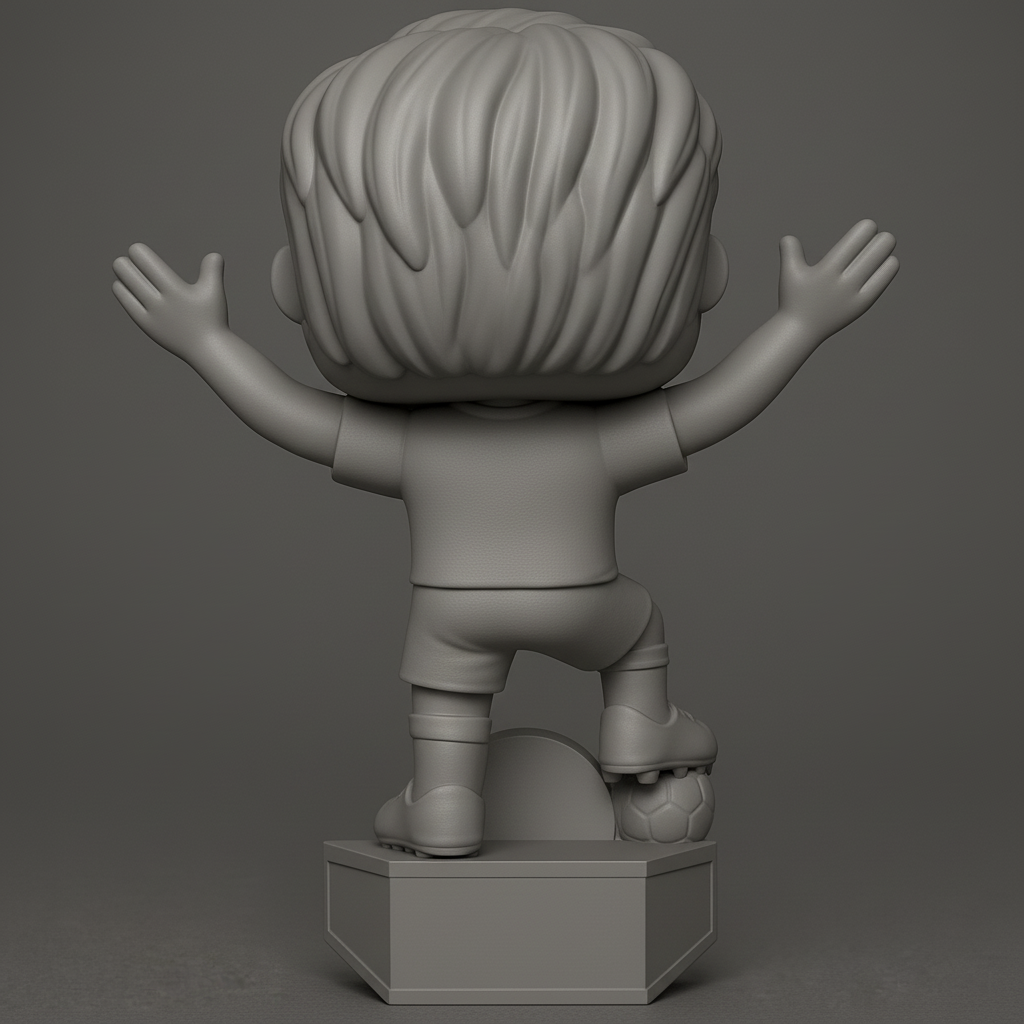 face to 3d model ai-3D portrait printing from photo_OVJ FC Soccer Star Funko Pop Style Fan Art & Trophy