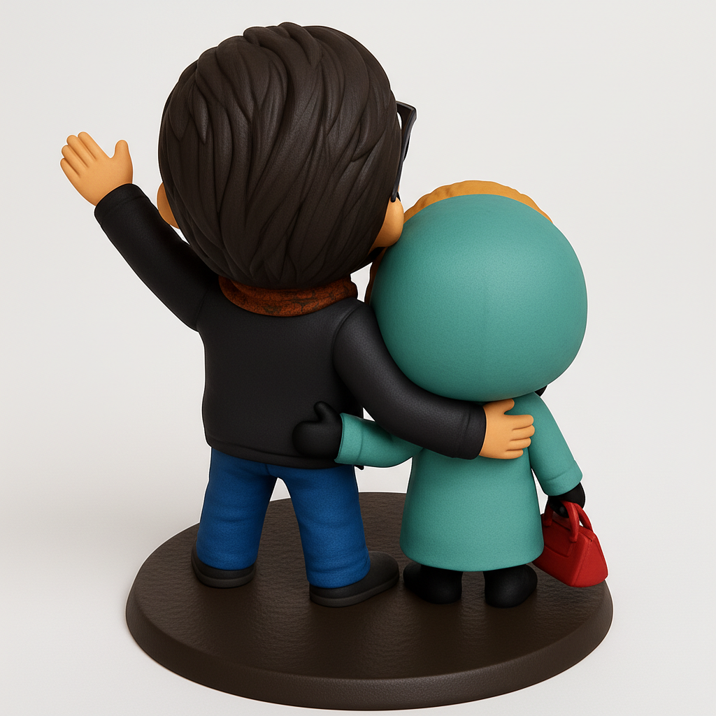 face anatomy 3d model-create 3d face model from photo_Charming Couple Figurine - Personalize Your Space