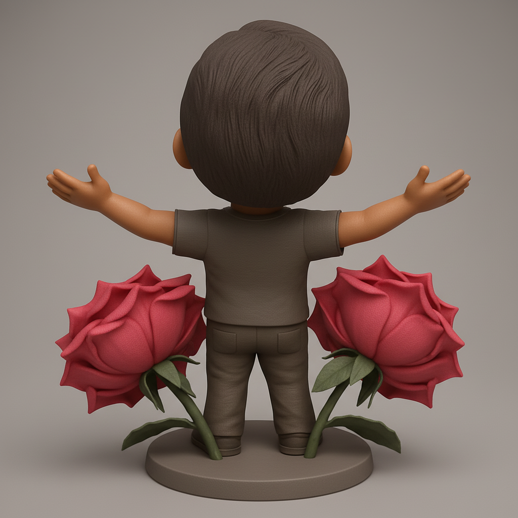 face to 3d model ai-3D portrait printing from photo_ with Roses - Celebrate Happiness