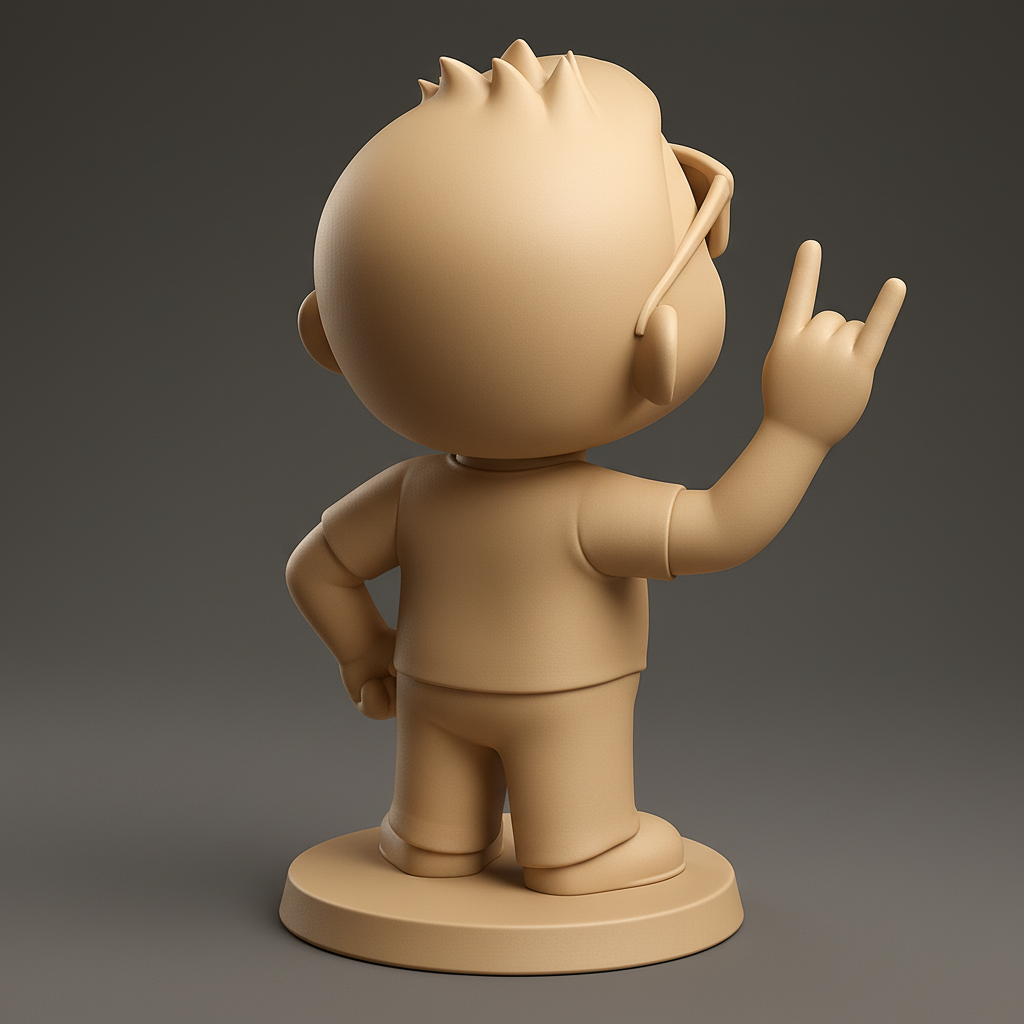 face to 3d model ai-3D portrait printing from photo_Rock On! Fun Sunglasses Boy 3D Print Figurine