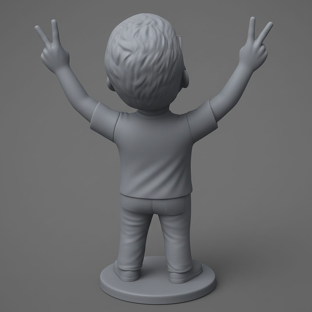 face anatomy 3d model-create 3d face model from photo_Joyful Victory Pose Figurine