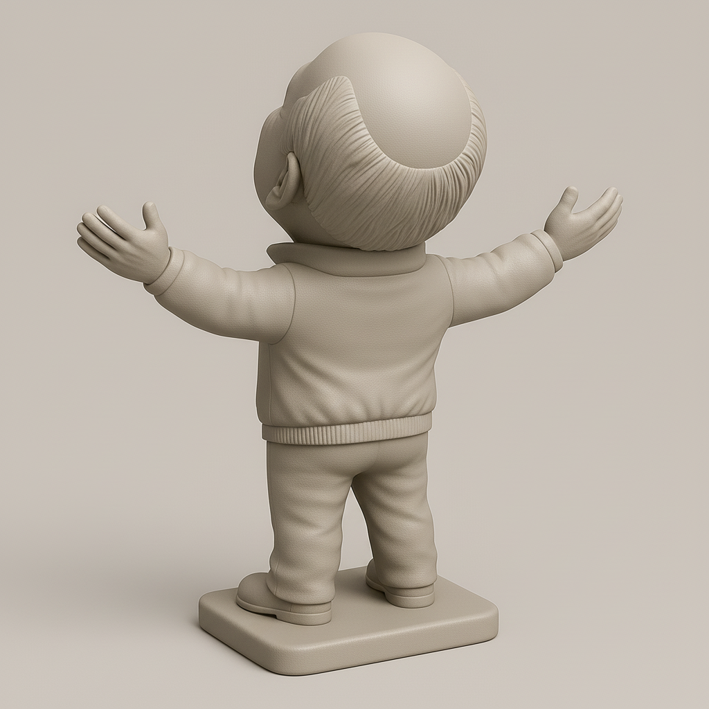 silhouette 3d printer maker-3d portrait printing_Joyful Figurine with Outstretched Arms