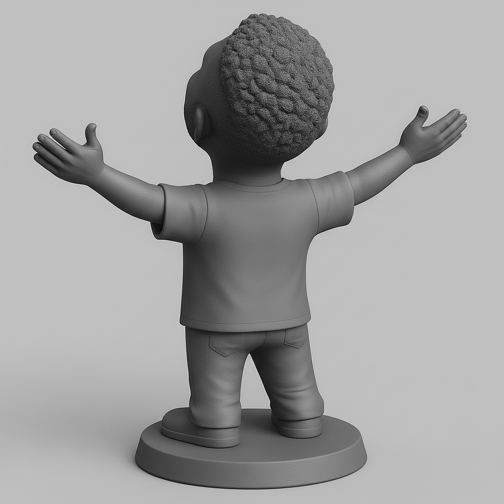 silhouette 3d printer maker-3d portrait printing_Joyful Character with Open Arms