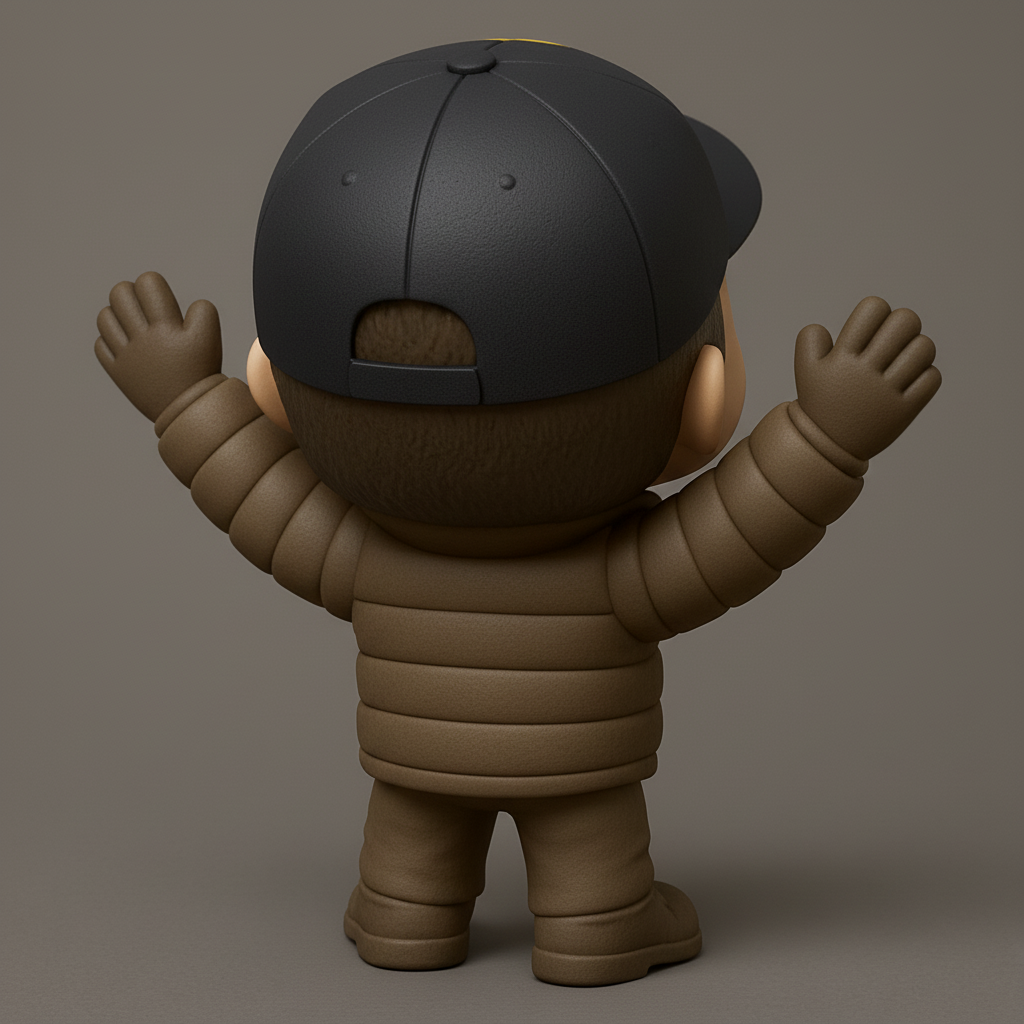 face to 3d model ai-3D portrait printing from photo_Puffer Jacket Chibi Pal with Cap