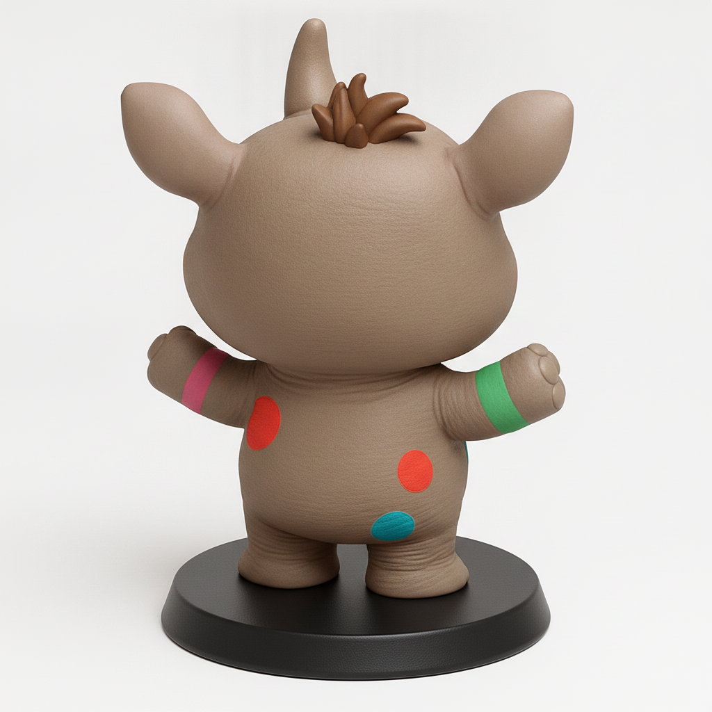face anatomy 3d model-create 3d face model from photo_Happy Rhino Pal: Easy-Print Polka Dot Figurine!